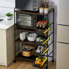 5-Tier Kitchen Carts on Wheels with Storage, Rolling Storage Cart with Handles, Lockable Wheels, 4 Drawers, Utility Carts on Wheels Microwave Stand for Kitchen, Living Room