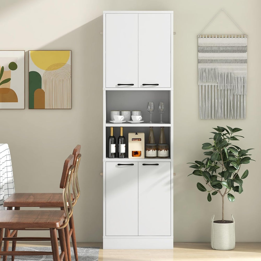 Giantex Kitchen Pantry Cabinet, 75” Tall Freestanding Cupboard with Doors &am...