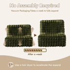 CAODOC Bean Bag Chair for Adults, Giant Oversized Fluffy Bean Bag for Fireside, Big Bean Bag Lounger Floor Chair for Home, Apartment, Gaming Venue, Dorm, Green