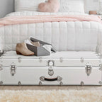 Rhino Trundle Storage Trunk, Under Bed Dorm Footlocker | 44"L x 20"W x 12"H, 42 lb Item Weight, Steel, Durable, Removable, College Dorm, Home Storage, Dorm Room, Hope Chest