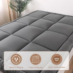 WhatsBedding Japanese Floor Mattress Futon Mattress 3" Grey Tatami Mat Shredded Memory Foam Filled Sleeping Pad, Foldable & Portable Roll Up Lounger Camping Bed for Kids and Adult,Twin Size 39"x 80"
