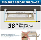 AX WABER Keyboard Tray Under Desk Pull Out with Extra Sturdy C Clamp Mount System, 27.3 (32.5 inch Including Clamps) x 11 Inch Slide-Out Platform Computer Drawer for Typing Grain AX01WG01