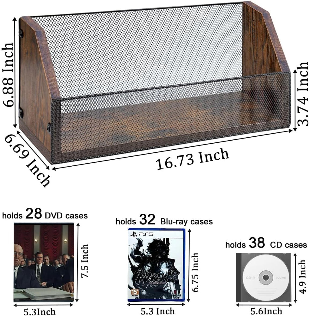 CD Storage Rack 2-Pack - CD Storage Case Holds 76 Full Case CDs, 152 Slim Case CDs, Desktop or Closet CD Stand, CD Display for Blu-Ray | Video Game Cases | Papers | Cards