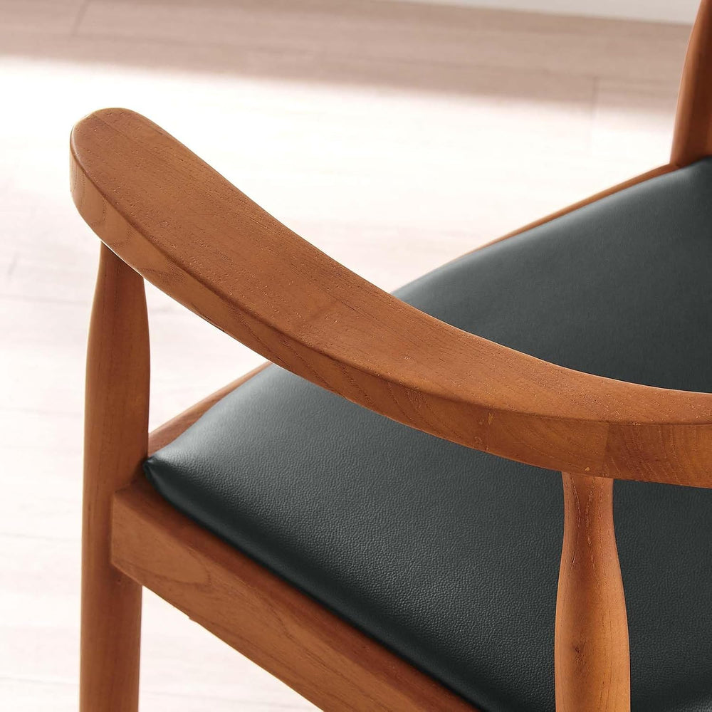 Modway Presidential Mid-Century Modern Faux Leather Upholstered Dining Armcha...