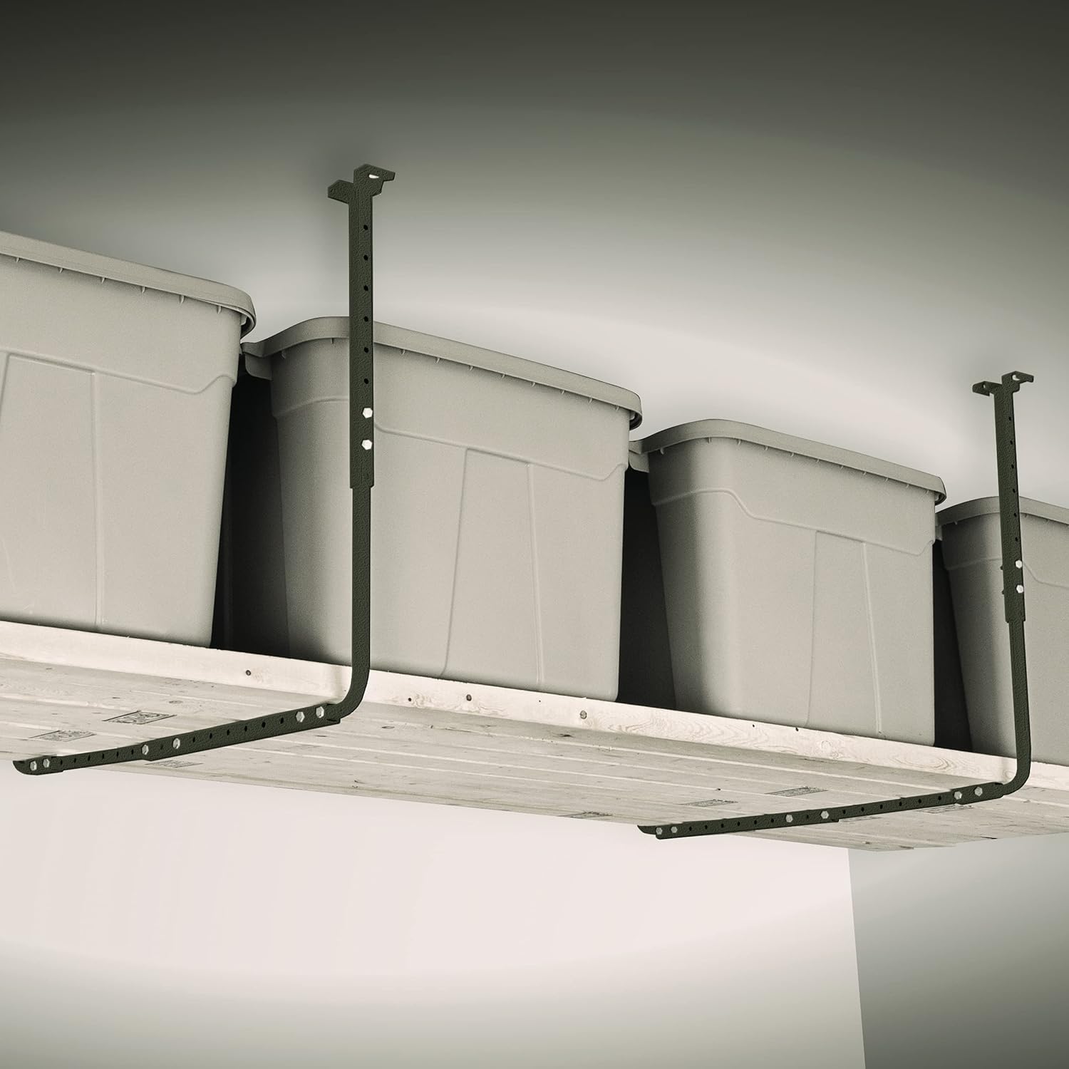 HyLoft Adjustable Garage Ceiling Mount Storage Rack Kit, Ceiling Shelving Mounts, 34 in. x 26 in., 80844-10, Hammertone