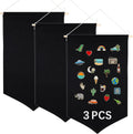 3 PCS Canvas Banners Wall Hanging Brooch Jewelry Storage Case Stand Enamel Pin Display, Sublimation blank Banner,Holder Earrings Necklace Pin Collection Organizer