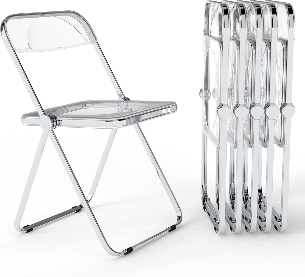 Real Relax Acrylic Folding Chairs,Foldable & Stackable Clear Chairs with ...