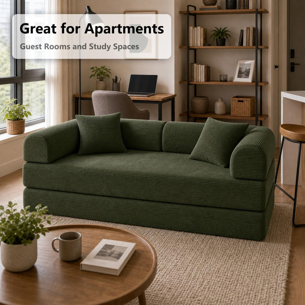 Compressed Modular Sectional Sofa Couch,No Tools Assembly | Convertible bed mode