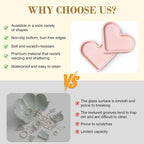 Heart Shape Silicone Jewelry Tray, Ring Dish, Small Key Bowl, Cute Trinket Tray for Necklace Earrings Bracelet Watch, Home Decor Gift for Mom Sister Daughter Friend Girlfriend, Pink