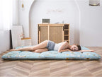 MAXYOYO Japanese Floor Mattress Futon Mattress, 4" Thicken Tatami Mat Sleeping Pad Foldable Roll Up Mat Boys Girls Dormitory Pad Kids Floor Lounger Pillow Bed, Charcoal Grey, Queen Size
