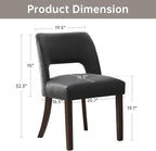 VKNOW Modern Dining Chairs Set of 6, Faux Leather Upholstered Dining Room Chair Kitchen Chairs, Farmhouse Dinner Chair for Kitchen Dining Room, Black