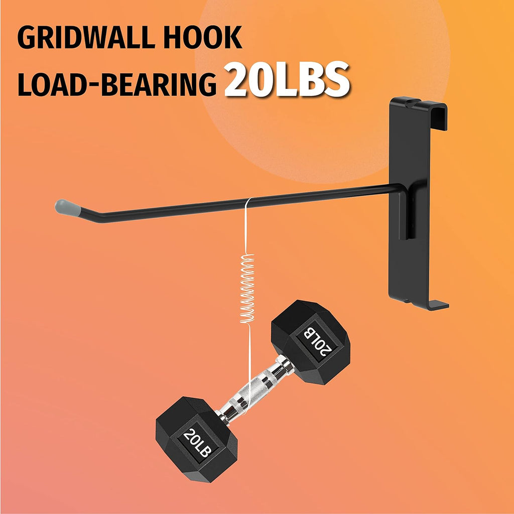 HUHOLE Gridwall Hooks 2 Inch, 50PC Display Hooks for Grid Wall, Hook for Grid Wall Panel, Black