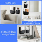 Remote Holder Wall Mount TV FAN Remote Control Holder Bedside Caddy Wall Organizer Phone Holder for Office Adhesive Media Player Controller Holder Box Tray Home Desk Nightstand Black 1 Big 2 Small