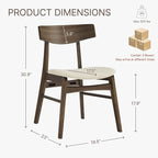 Wooden Dining Chairs Set of 6, Upholstered Modern Dining Room Chairs, Mid Century Oak Kitchen Chairs with Curved Wood Backrest for Kitchen, Restaurant, Farmhouse (Cream Fabric & Walnut Color)