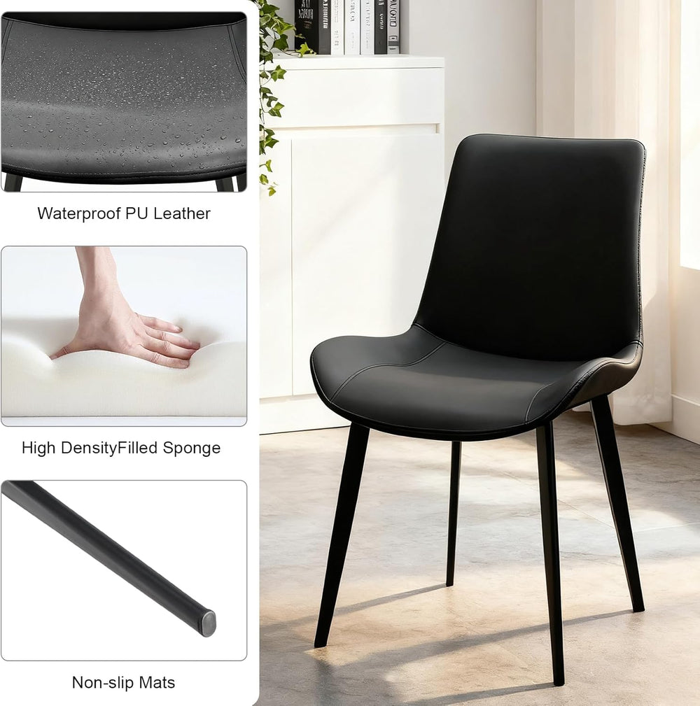 Modern Dining Chairs Set of 6, PU Leather Dining Room Chairs, Upholstered Kit...