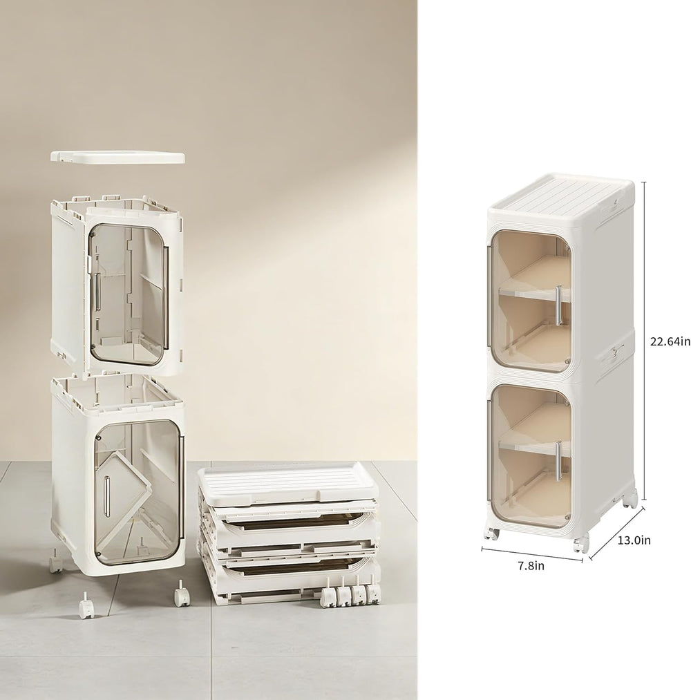 LXLXXL Narrow Storage Cabinet Slim Bathroom Storage Cabinet with Movable Whee...