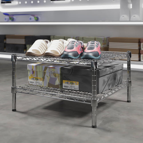 24" Deep x 24" Wide x 14" Height Wire Shelving Kit | 2-Tier | NSF Commercial Storage Rack Unit