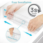 Vtopmart 12 Pack Drawer Dividers for Clothes, 4" High 13"-22" Adjustable Expandable Dresser Drawer Organizer, Clear Plastic Separators for Dresser, Baby Clothing, Underwear, Cosmetic, Toiletries