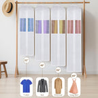 Univivi 40 Inch Cotton Garment Bags for Hanging Clothes 2 Pack, White | Breathable Cotton Fabric, Strong Zipper, Organza Window, 10in Wide Gusset Fits 6 Hangers, Perfect for Suits, Coats, Jackets