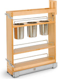 Rev-A-Shelf 5" Pull Out Storage Organizer for Base Kitchen w/ Soft-Close, Sliding Shelves for Utilities, Utensils or Spices, 448UT-BCSC-5C