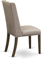 East West Furniture X727FL716-5 5 Piece Dining Set Includes a Rectangle Dining Room Table with X-Legs and 4 Dark Khaki Linen Fabric Upholstered Parson Chairs, 40x72 Inch, Multi-Color