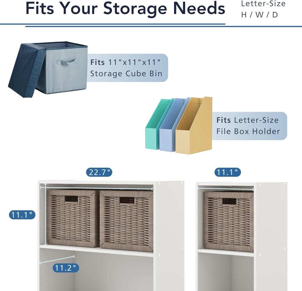 Homes: Inside + Out Apexa 3-Cube Storage Organizer Shelves, Stackable Wood Bo...