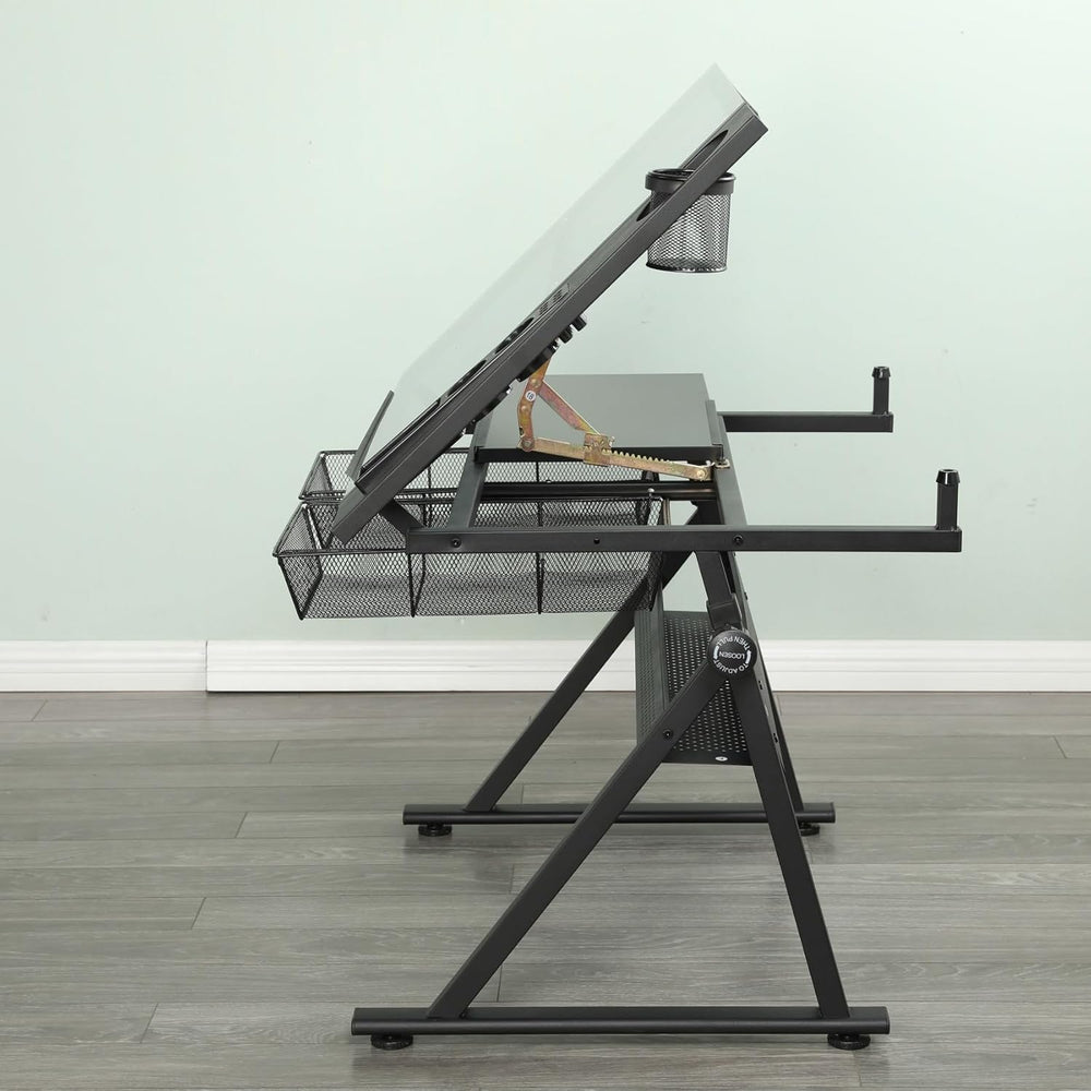 Drafting Table Desk, Painting Table Art Craft Desk Crafting Table with Tiltin...