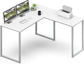 SHW Mission 48 x 48 Inches L-Shape Home Office Computer Desk, White