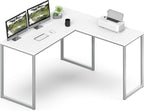 SHW Mission 48 x 48 Inches L-Shape Home Office Computer Desk, White