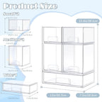 Baby Bottle Organizer with Hooks - 5 Pack Stackable Storage Drawer | Baby Bottle Organizers and Storage, Clear Acrylic Multipurpose Bottle Storage for Countertop