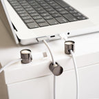 Cable Anchors for Desk Organization Gun Metal | Premium Aluminum Cord Organizers | Charger + Cable Management Clips for Home & Office | Stylish, Sturdy, & Functional | (3 Pack)