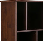 SIMPLIHOME Draper 22 inch Mid-Century Modern 6 Cubbie Bookcase with Drawer (Set of 2) in Medium Auburn Brown for The Living Room, Study Room and Office