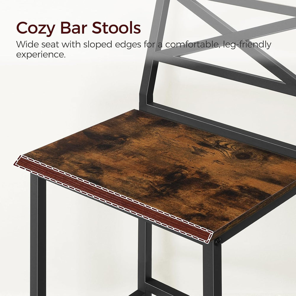 MAHANCRIS Bar Stools, Set of 2 Bar Chairs with Backrest and Footrest, 26&quot...
