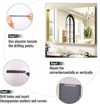 30 x 40 Inch Gold Bathroom Mirror for Wall,Aluminum Alloy Frame Rectangular Wall Mounted Mirror for Farmhouse Decor Horizontal or Vertical Ideal for Bedroom, Living Room