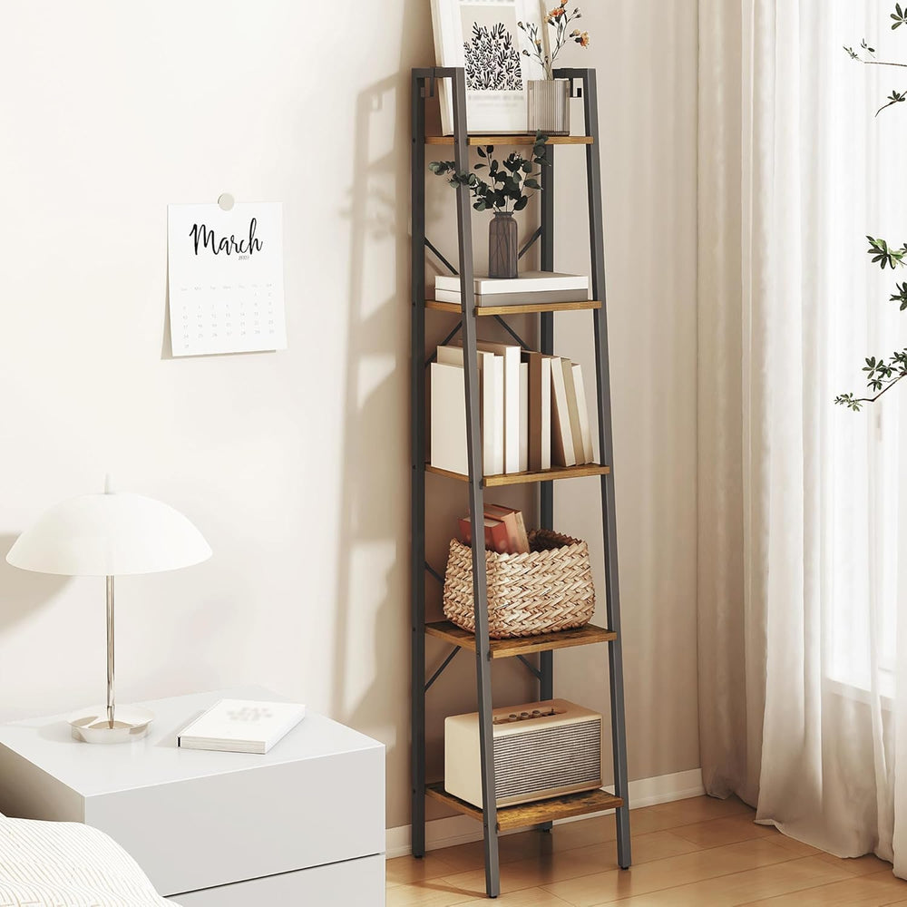 Hzuaneri Ladder Shelf, Bookshelf Bookcase, Freestanding Corner Storage Shelve...
