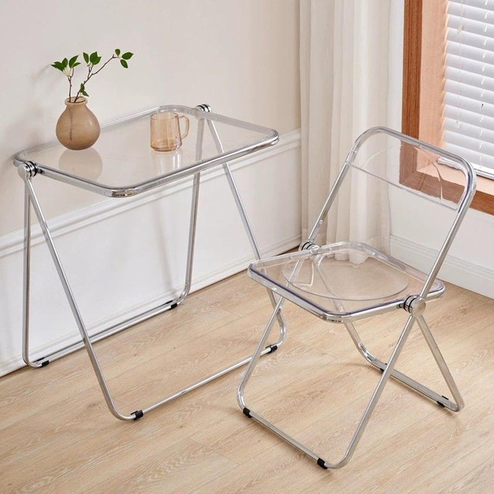 Black Acrylic Folding Tray Table, Sleek Small Foldable Writing Desk for Home ...