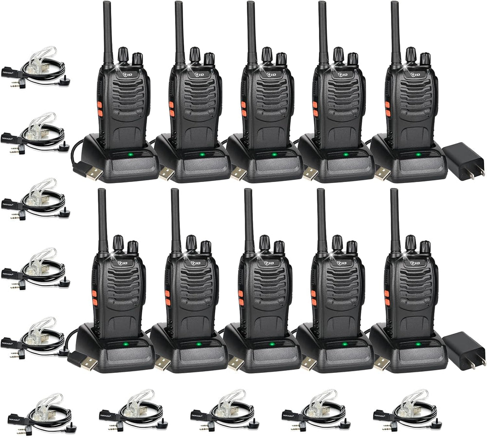 TIDRADIO 5.5-Mile Long Range Walkie Talkies with Upgrade Acoustic Earpiece