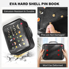 Enamel Pin Display Bag EVA Hard Shell Pin Trading Book, 18 Page Collectible Pin Board, Pin Display Case for Collectors, Suitable for Storing Enamel Pins, Sports Pins, Earrings and Brooches