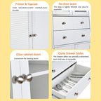 LUMISOL 67" Tall Kitchen Pantry Cabinet with Doors and Shelves, Modern Cupboard Storage Cabinet with Drawer, Kitchen Hutch for Living Room Dining Room Bathroom, White