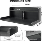 2-Tier Washer Dryer Countertop, 18.5" Raised Height Laundry Countertop with Edge Rails and Non-Slip Pad, 54"W x 27.55"D Washer and Dryer Topper for Laundry Room Storage Organization (Black)