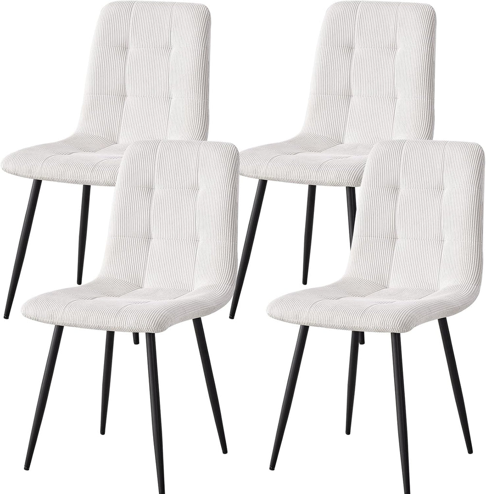 Corduroy Dining Chairs Set of 4, Modern Upholstered Fabric Kitchen Chairs wit...