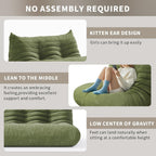 Bean Bag Chair for Adults Fireside Floor Lazy Sofa Couches Corduroy Cozy Sofas with Ergonomic Design Memory Foam Lounger Couch for Dorm, Apartment and Gaming Venue,Olive Green