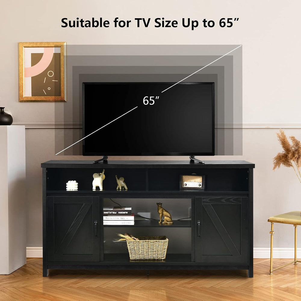 Tangkula Modern Farmhouse TV Stand, 59-Inch Storage Cabinet for TVs Up to 65 ...