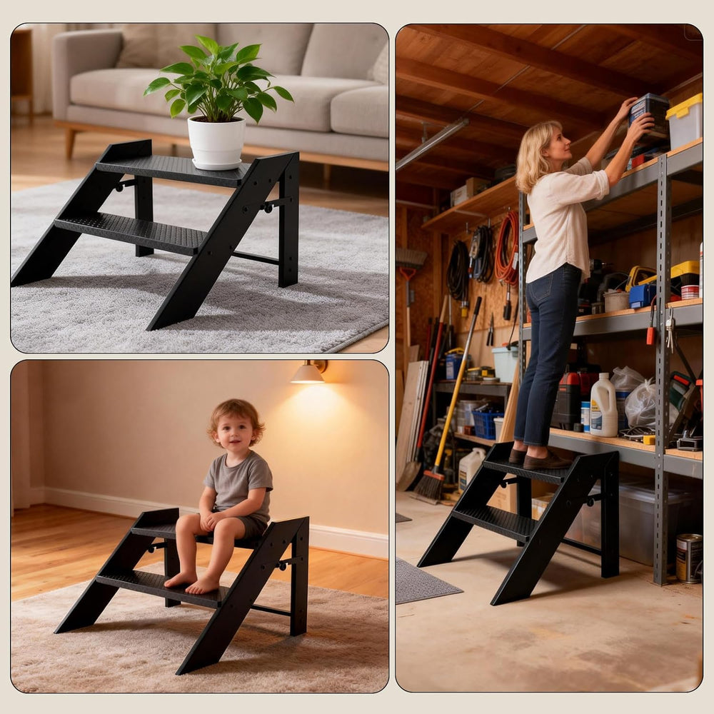 Step Ladder, Foldable Step Stool, 2 Step Folding RV Steps, Camper Steps Outdo...
