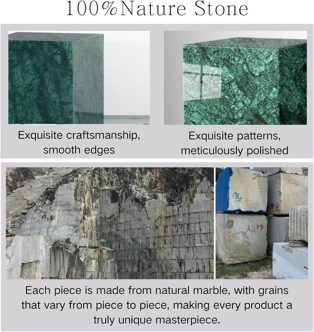 Luxury Natural Marble Square Side Table & Coffee Table, Accent End Table ...