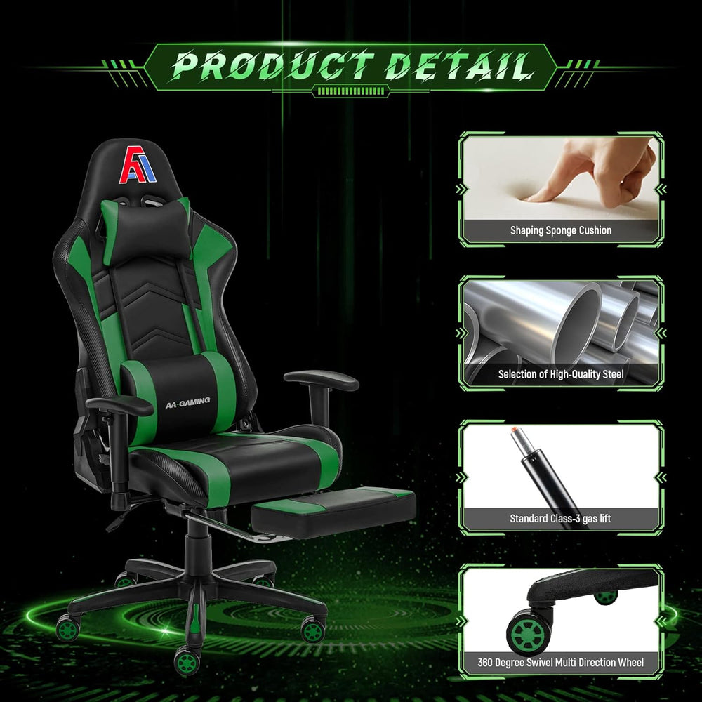 AA Products Gaming Chair High Back Ergonomic Computer Racing Adjustable Gamer...