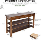 Wood Shoe Bench Entryway with Drawer: 3-Tiers Wooden Storage Shoe Rack with Bench Seat, Compact Mid-Century Modern Design for Entryway, Hallway,Closet,Front Door Entrance,Foyer Walnut 43.3"