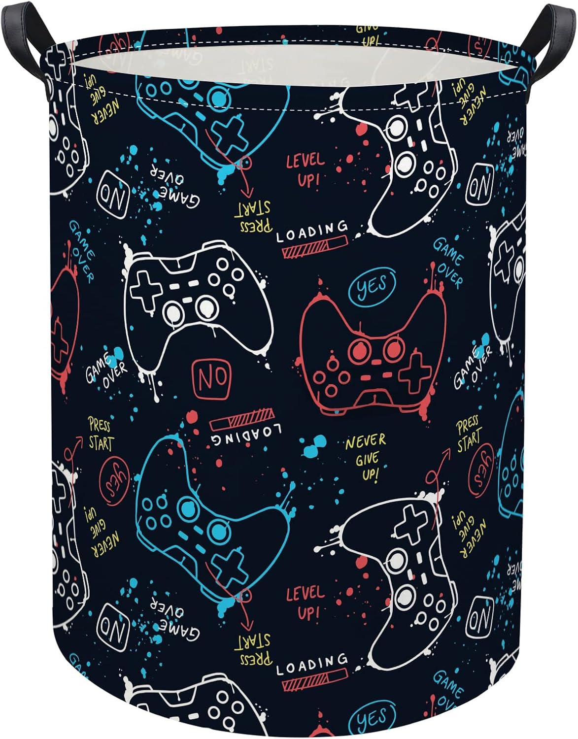 Game Laundry Basket Boys Kids Baby Laundry Hamper Dirty Clothes Organizer Storage Bin Nursery Hamper for Bedroom Room Decor(Game)