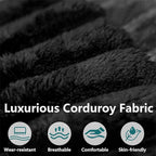 95" Modular Sectional Couch, Boneless L Shaped Cloud Sofa with Chaise Lounge, Corduroy Upholstered Couches Memory Foam Deep Seat, No Assembly Required, Ideal for Living Room(Black, Right Facing)