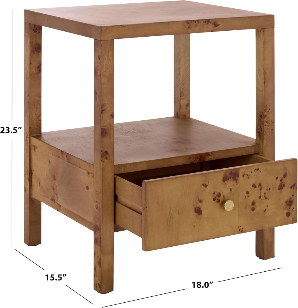 SAFAVIEH Home Collection - Willshine Natural Brown Accent Table, 1 Drawer Sid...